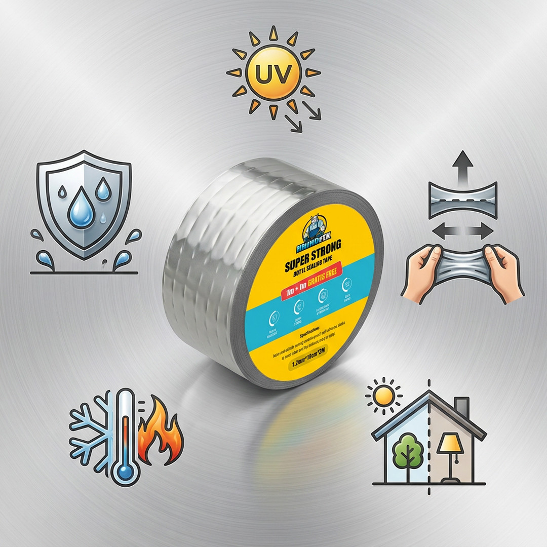 RHINOFIX – Bandă Sigilantă din Butil Super Rezistentă (1m + 1m GRATIS) - imagine 5