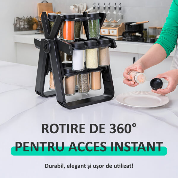 SpicePro™ - Organizator rotativ pentru condimente - imagine 2