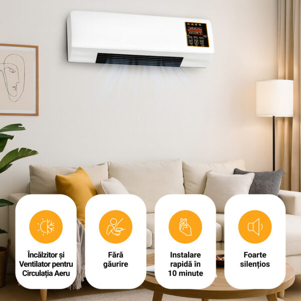 Enchantia – Ventilator cu Funcție de Încălzire și Ventilație, Montaj Fără Unelte - imagine 5