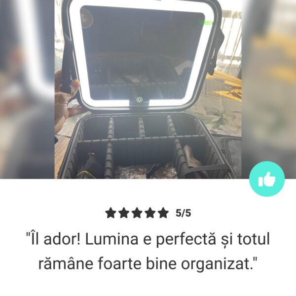 GlowBag™ - Portfard de machiaj portabil cu oglindă iluminată - imagine 7