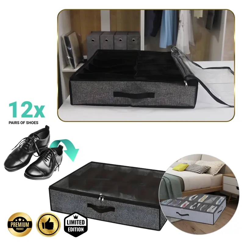 StoreEase™ - Organizator pantofi sub pat