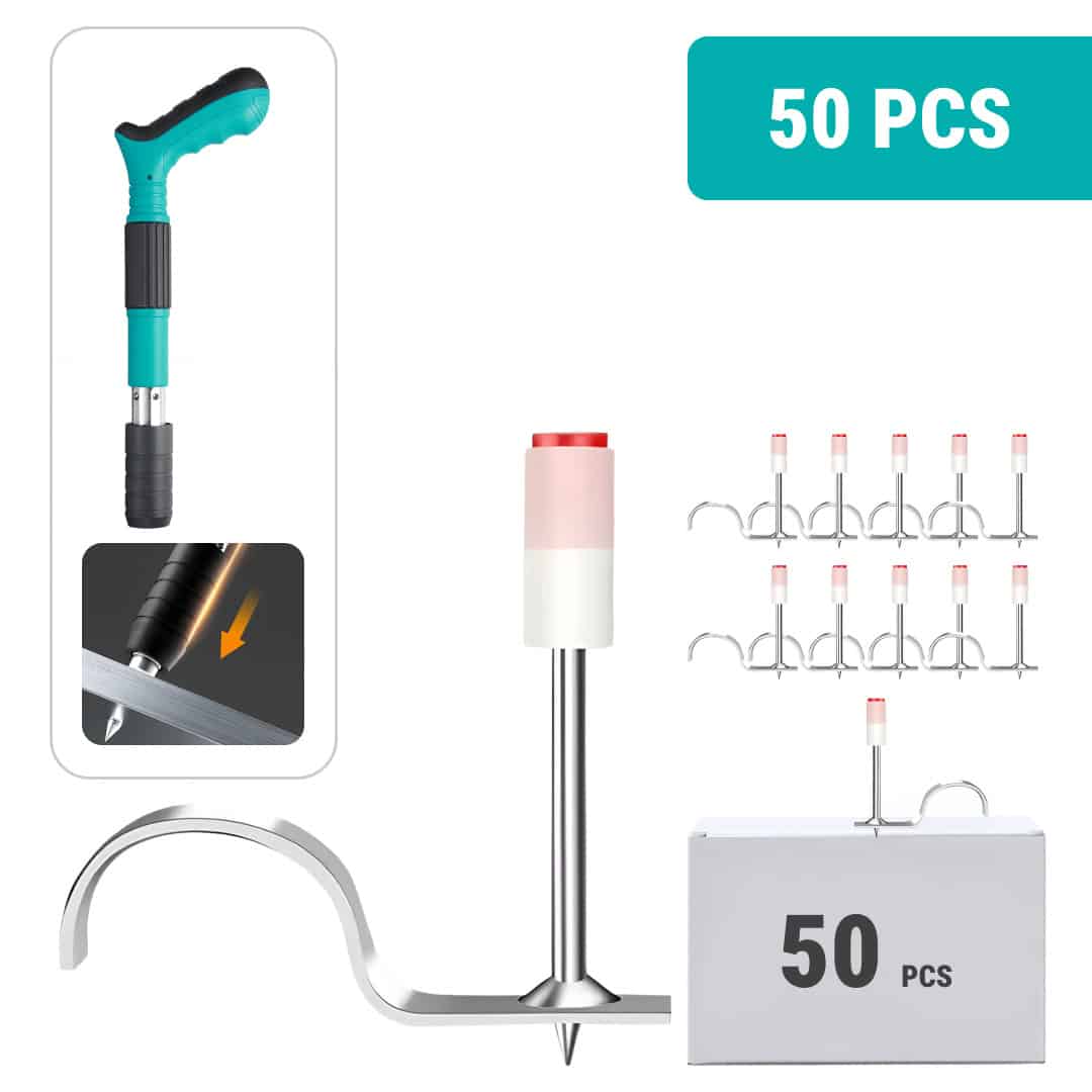 Cuie pentru RIVETSLAMMER™ – 50 buc. din oțel aliat, rotunde manuale cu cleme pentru țevi