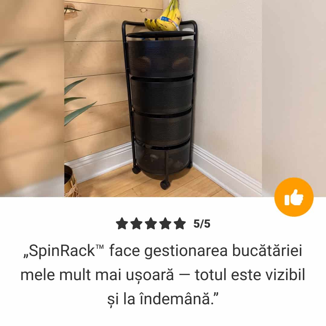 SpinRack™ - Organizator rotativ din metal cu 3 niveluri - imagine 8