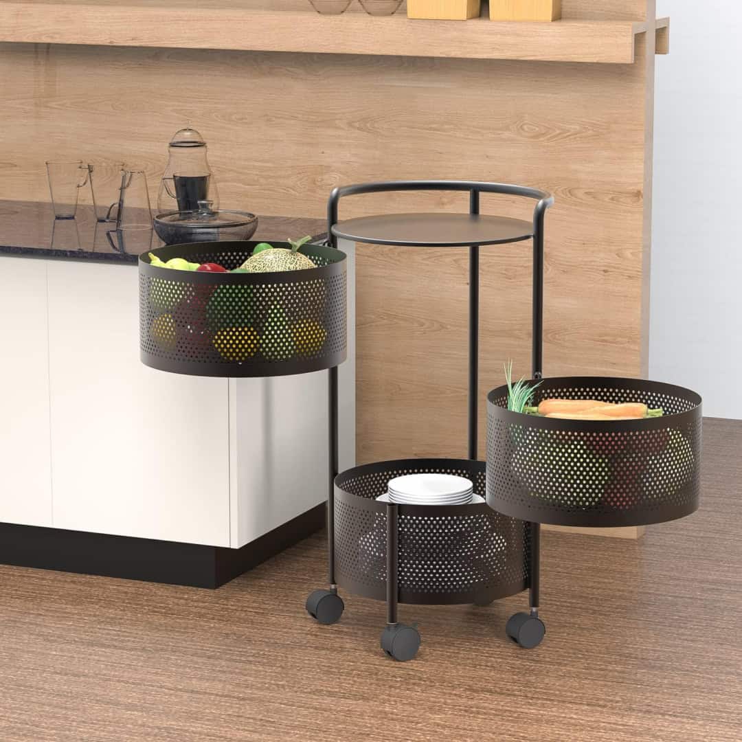 SpinRack™ - Organizator rotativ din metal cu 3 niveluri - imagine 4