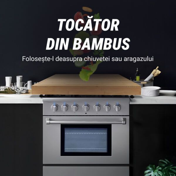 BambooCraft™ - Tocător din Bambus Extra Mare cu Picioare Detasabile - imagine 2