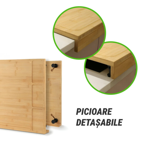 BambooCraft™ - Tocător din Bambus Extra Mare cu Picioare Detasabile - imagine 5