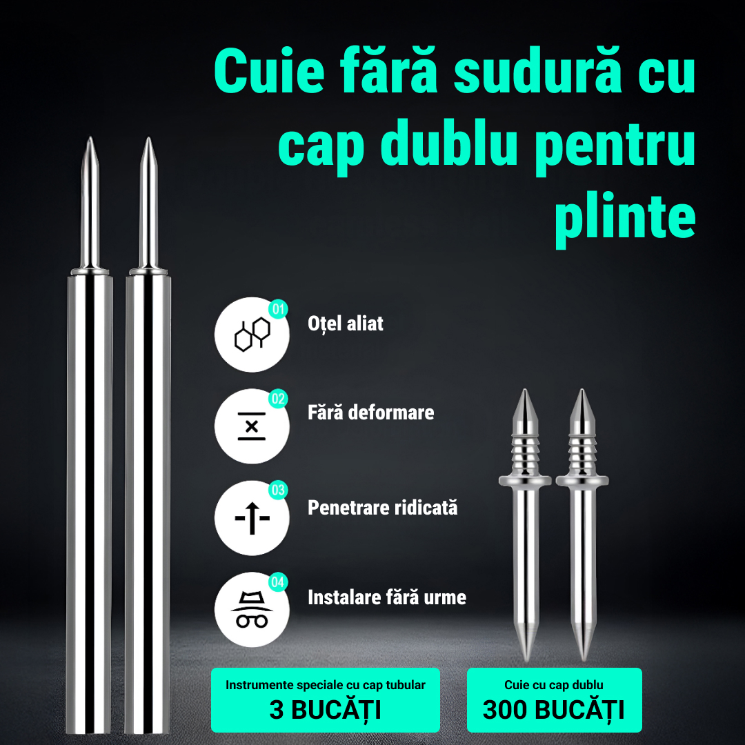 Naox™ - Set de 500 cuie duble pentru plinte cu unelte - imagine 2