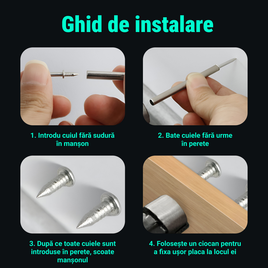 Naox™ - Set de 500 cuie duble pentru plinte cu unelte - imagine 3