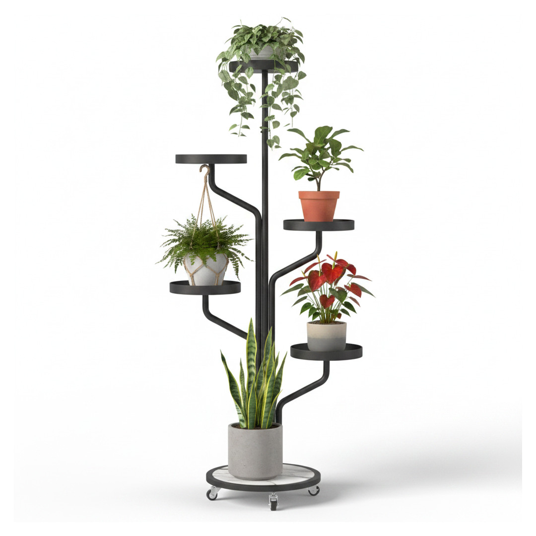Floro™ - Suport elegant pentru plante cu 5 niveluri și roți - imagine 6