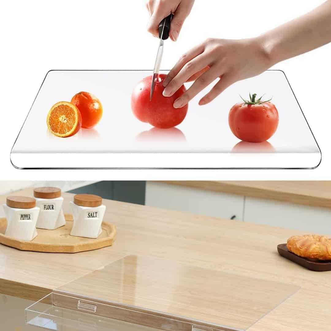 Tavola™ – Tocător din Acril cu Recipient pentru Resturi și Margine de Banc - imagine 3