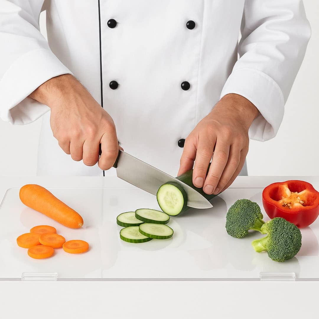 Tavola™ – Tocător din Acril cu Recipient pentru Resturi și Margine de Banc - imagine 4