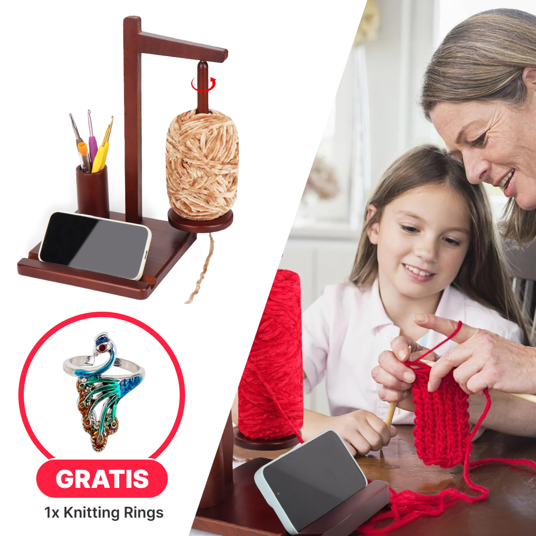 Domaro™ - Suport pentru ghem din lemn cu suport multifuncțional + GRATUIT inel de croșetat