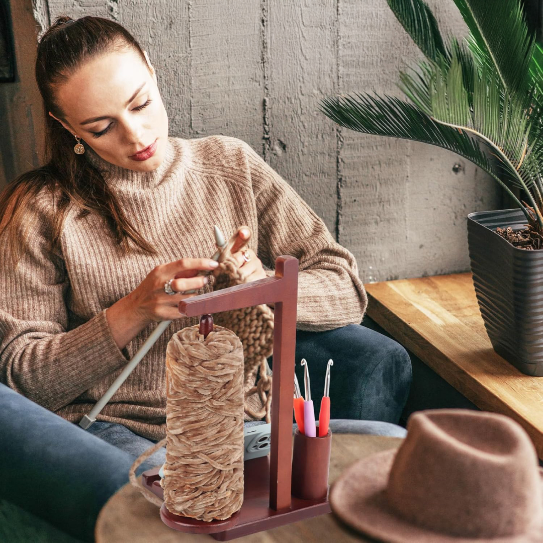 Domaro™ - Suport pentru ghem din lemn cu suport multifuncțional + GRATUIT inel de croșetat - imagine 4