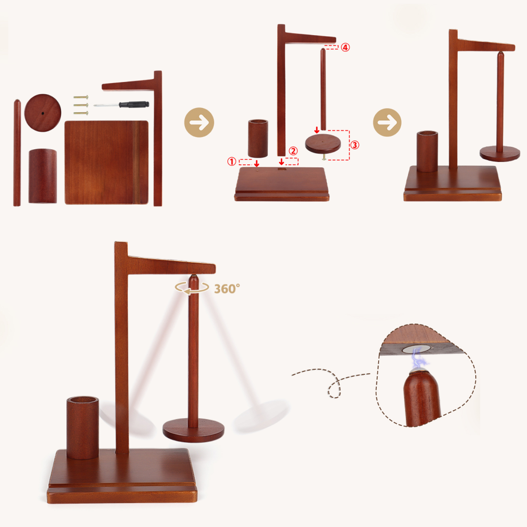 Domaro™ - Suport pentru ghem din lemn cu suport multifuncțional + GRATUIT inel de croșetat - imagine 3