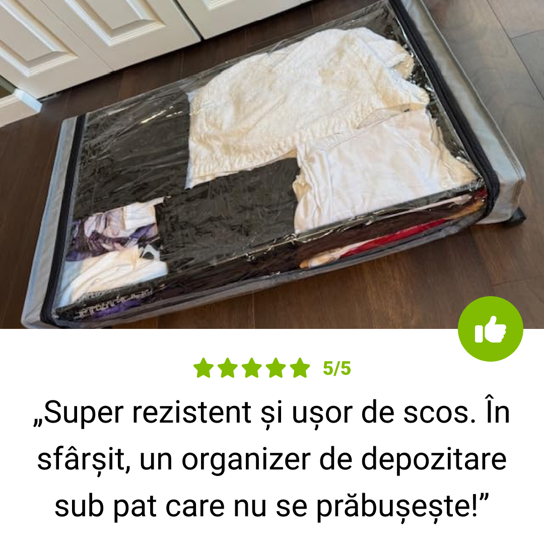 Bodovo™ - Set 2x recipiente economisire spațiu cu roți pentru sub pat - imagine 6