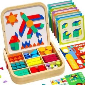 MosaicBox™ - Set Tangram Magnetic din Lemn – 288 Piese