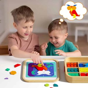 Alternative view of MosaicBox™ - Set Tangram Magnetic din Lemn – 288 Piese